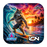 Sunset Surf Wolf